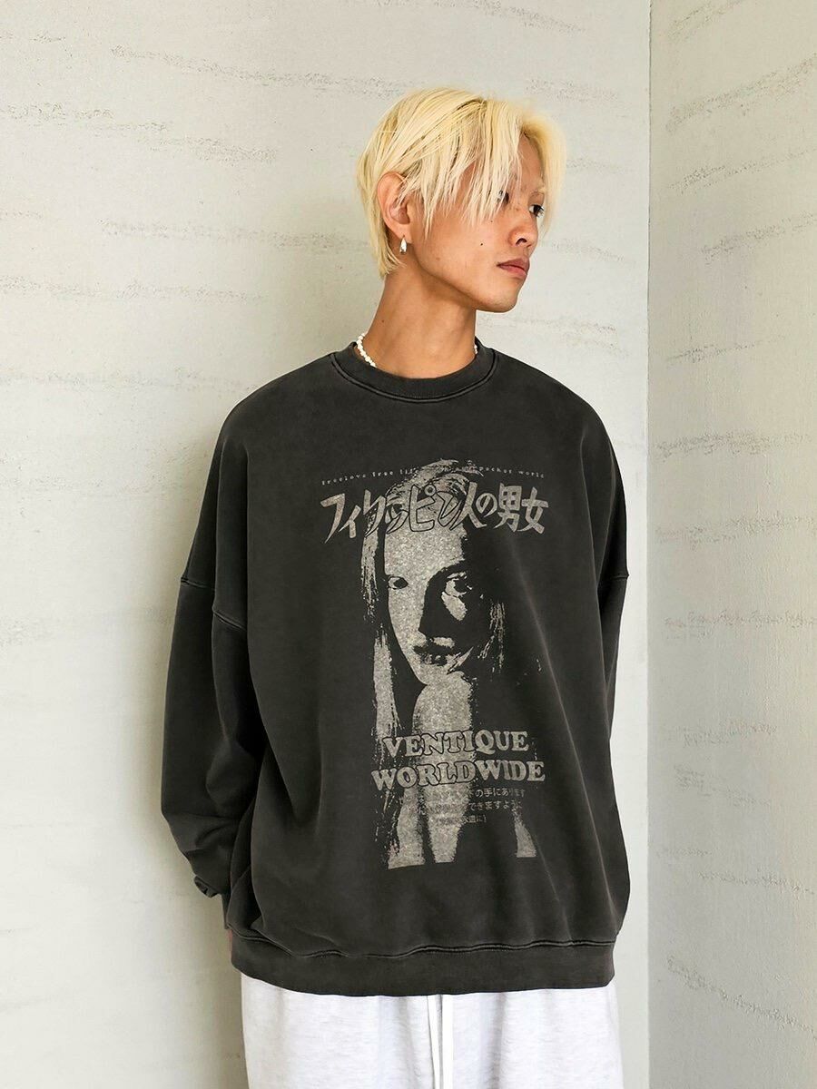 洗水英文字圖案衛衣 VENTIQUE-022T