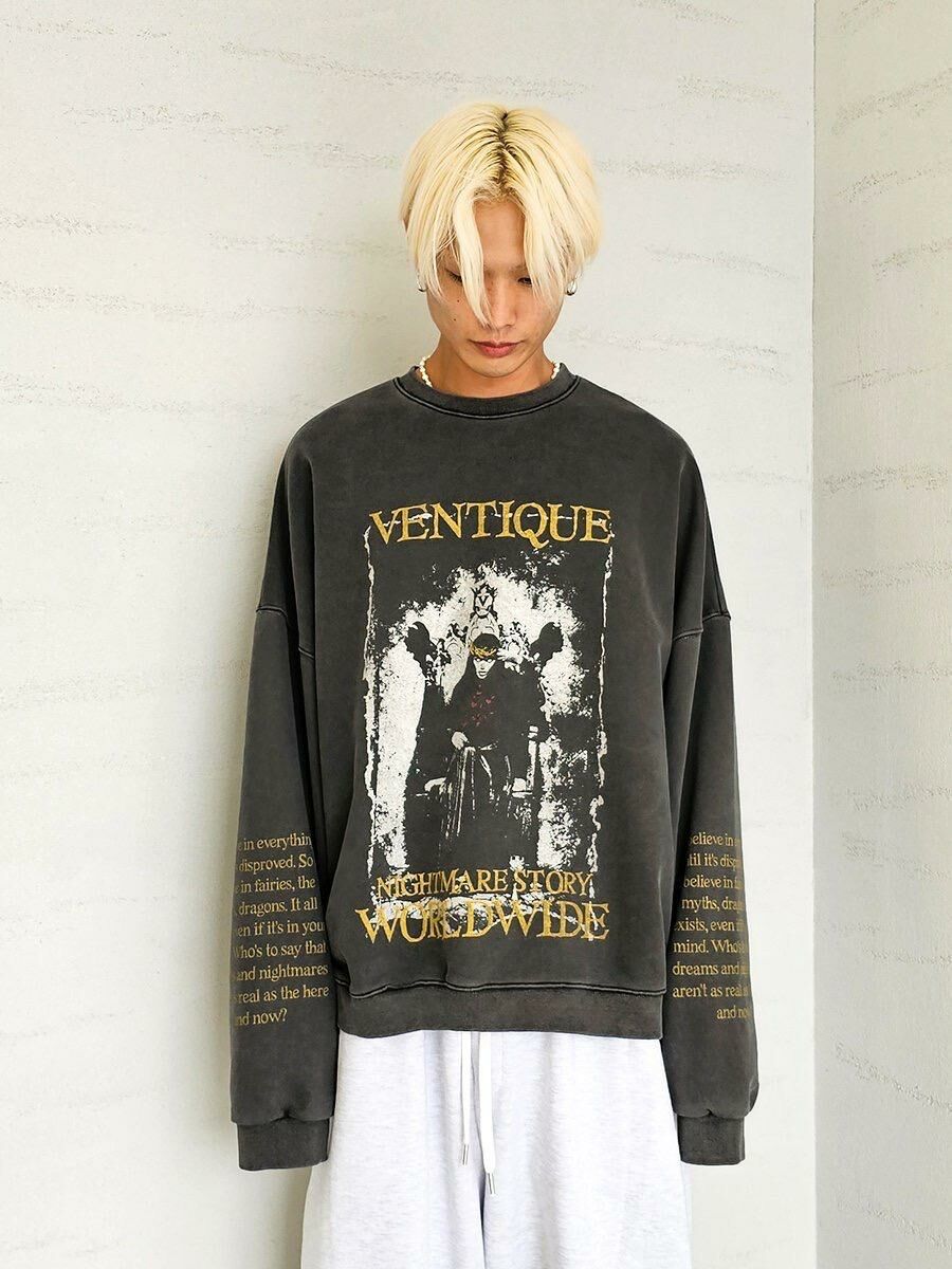 洗水英文字圖案衛衣 VENTIQUE-023T