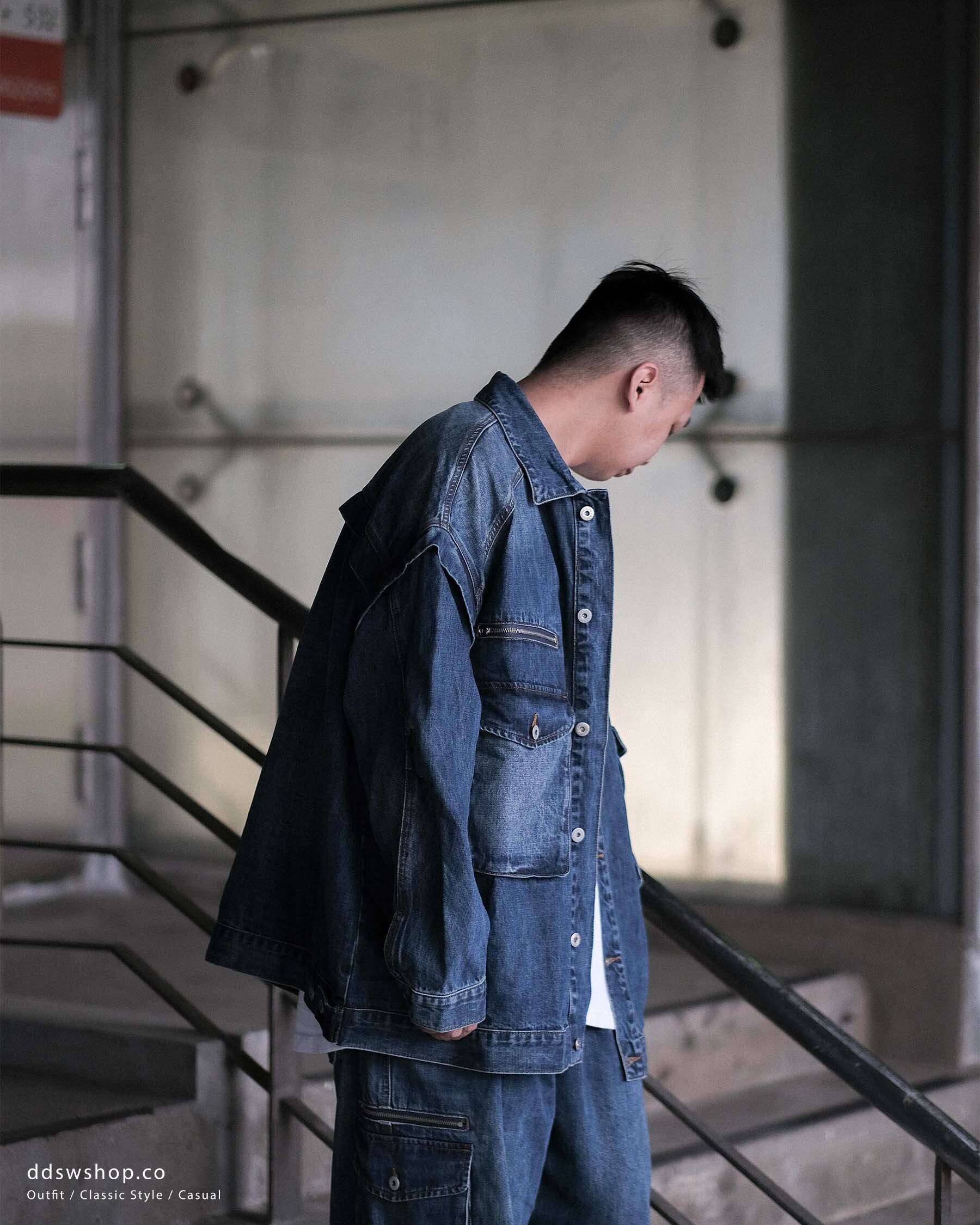 "現貨" ANST 六袋 刺繡牛仔外套/深藍 AN.47