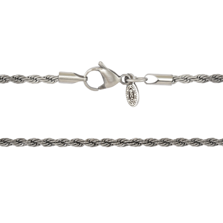 Bico鍊子，男士鍊子 2mm精緻編織麻花鍊；Cut Rope Chain  經典百搭（3913）