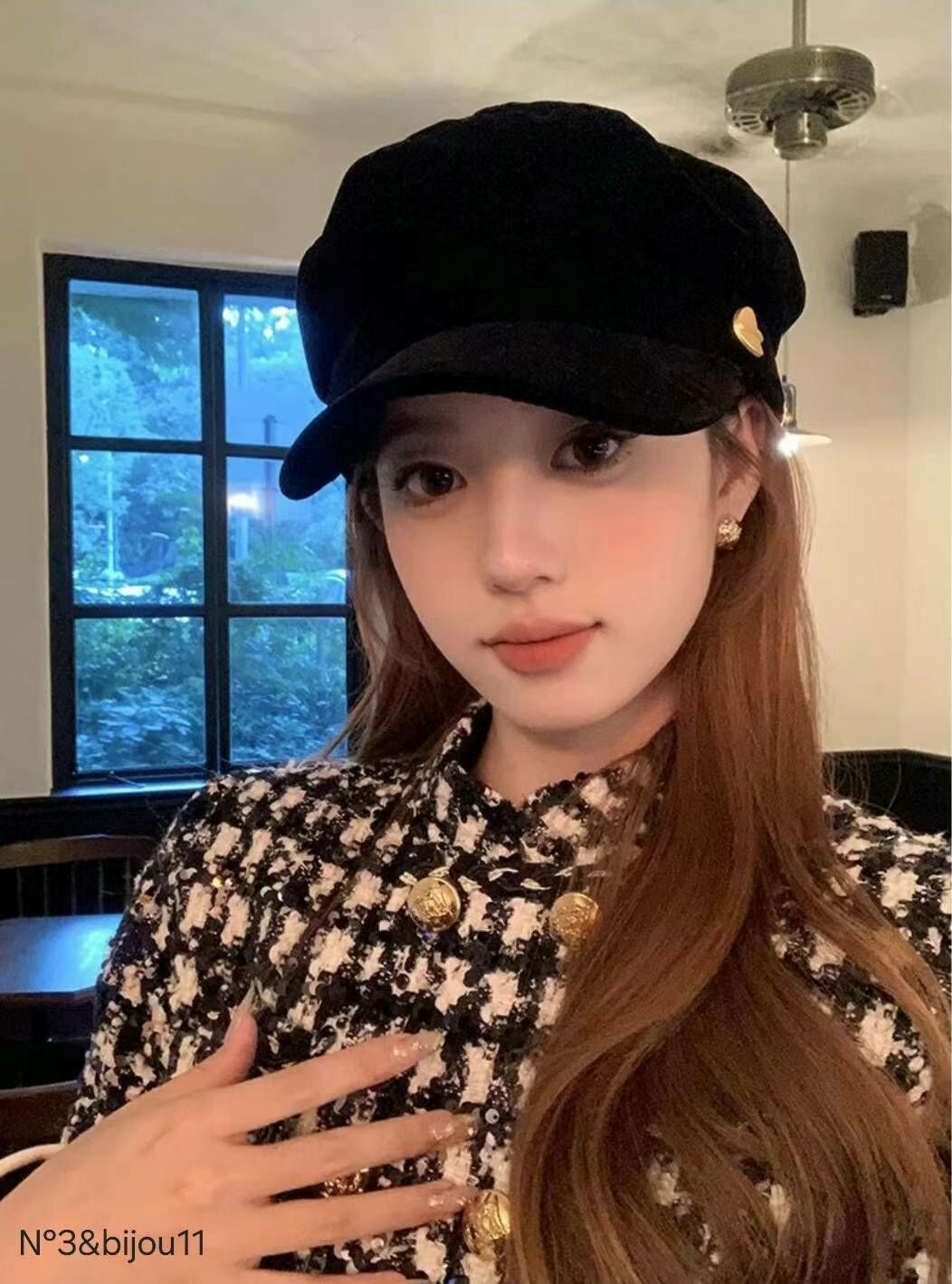 BN3233 復古麂皮貝蕾鴨嘴帽