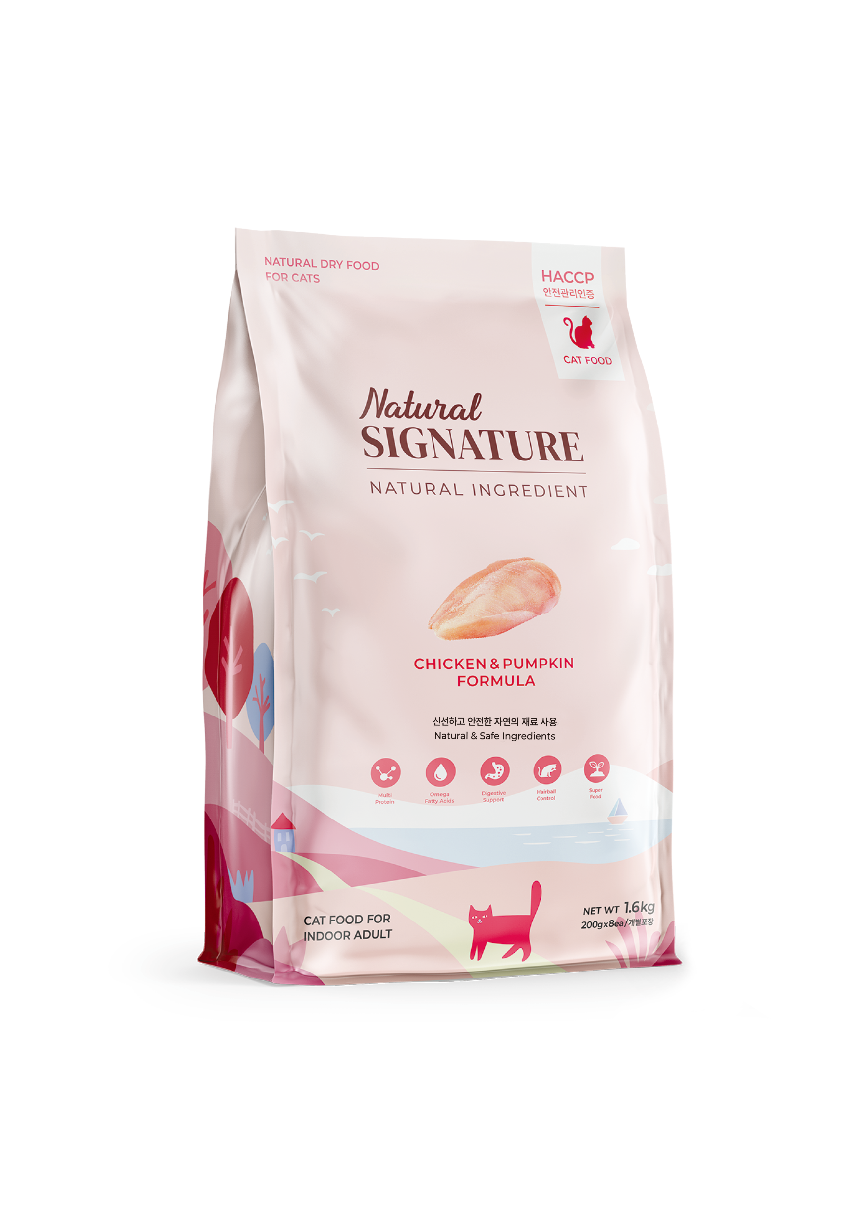 韓國 Natural Signature 雞肉有機南瓜去毛球貓糧 4.8KG (400g x12包)