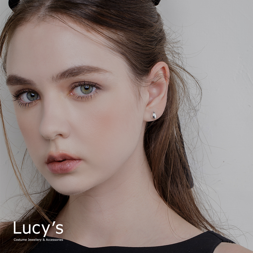 925純銀 〔輕銀系列〕光面蛋型 耳環 (78035)