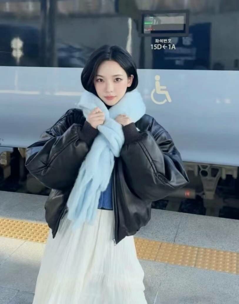 BN3245 馬卡龍色羊毛粗流蘇超大溫暖圍巾