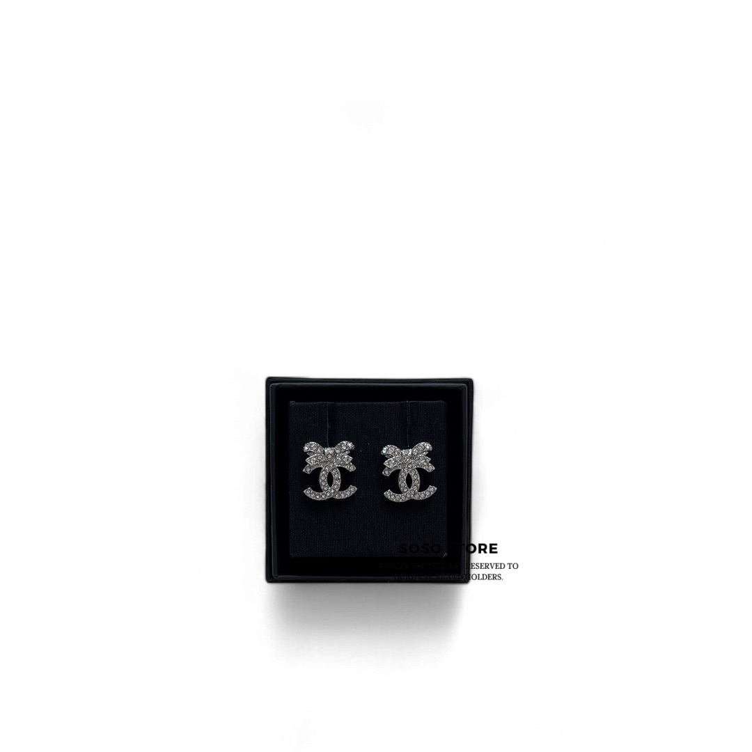 Chanel Bow CC Logo Earrings - Shw