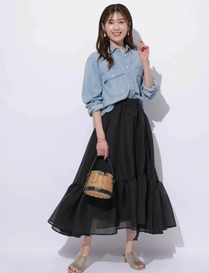 [現貨]折扣 Apuweiser-riche 不規則下擺疊層半身裙 黑色S號