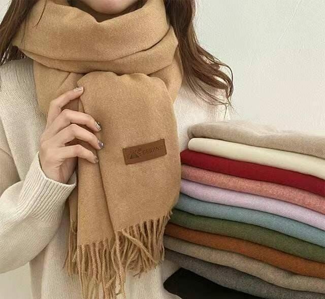 BN3247 薄身針織款淨色羊毛圍巾