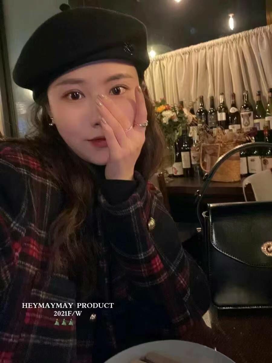 BN3251 羊毛高身斜側畫家帽