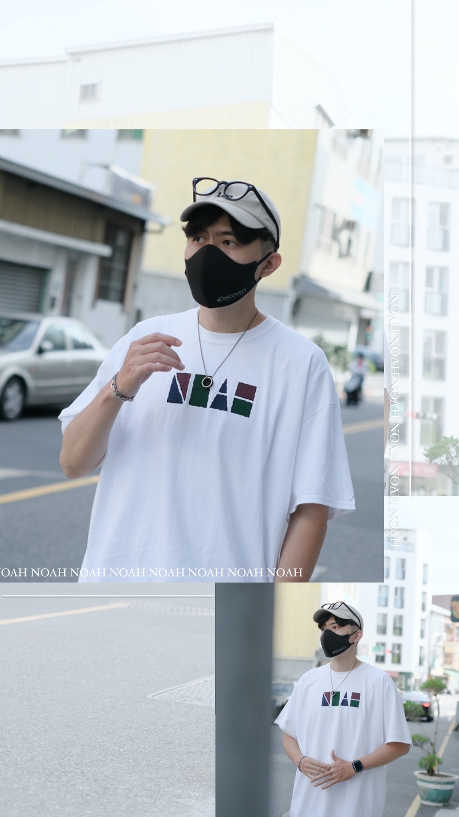 Noah 水波紋/幾何圖 經典Logo Tee