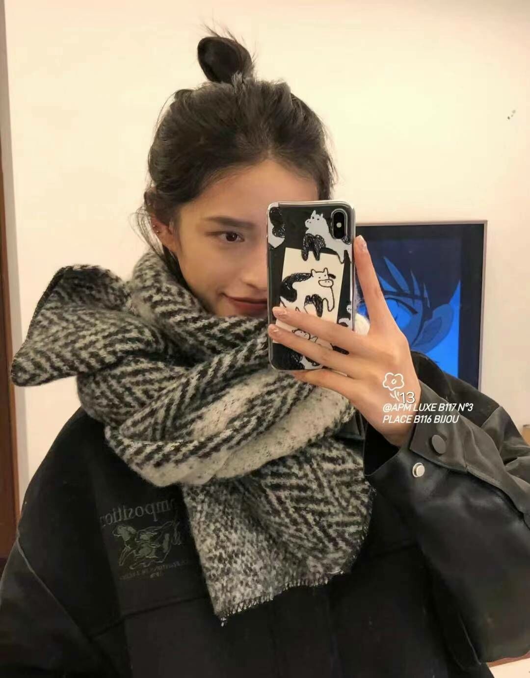 BN3255 雙面V紋羊毛大披肩