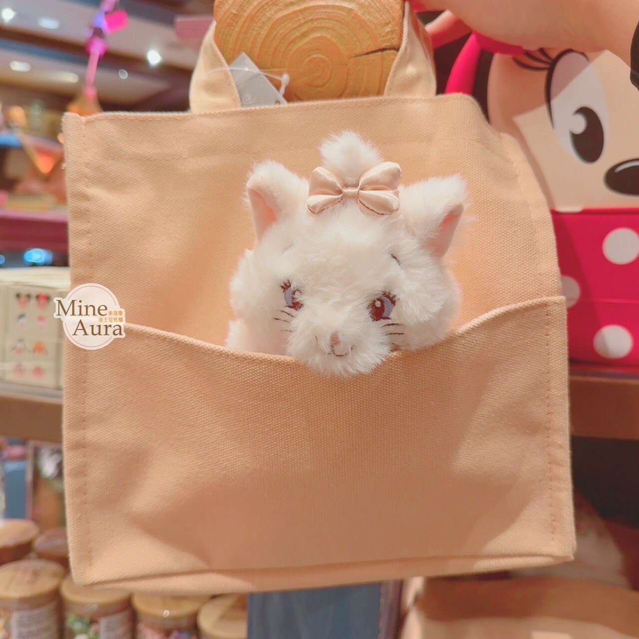 瑪莉貓 Marie 絨毛娃娃 造型 2way 手提包 托特包 斜背包 貓兒歷險記 The Aristocats -香港迪士尼樂園