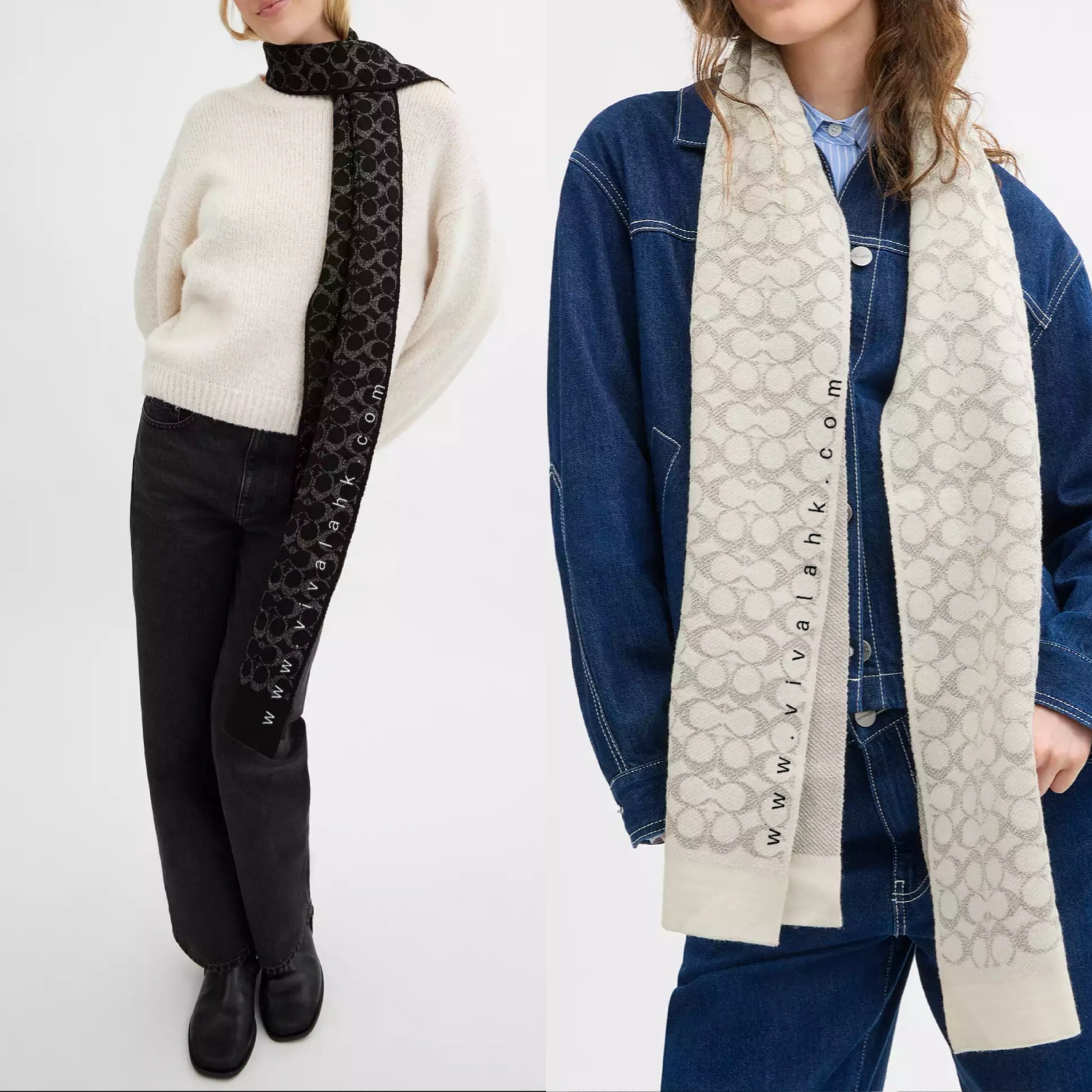 Coach - Signature Metallic Knit Scarf (CK719) Coach - Signature Metallic Knit Scarf (CK719)