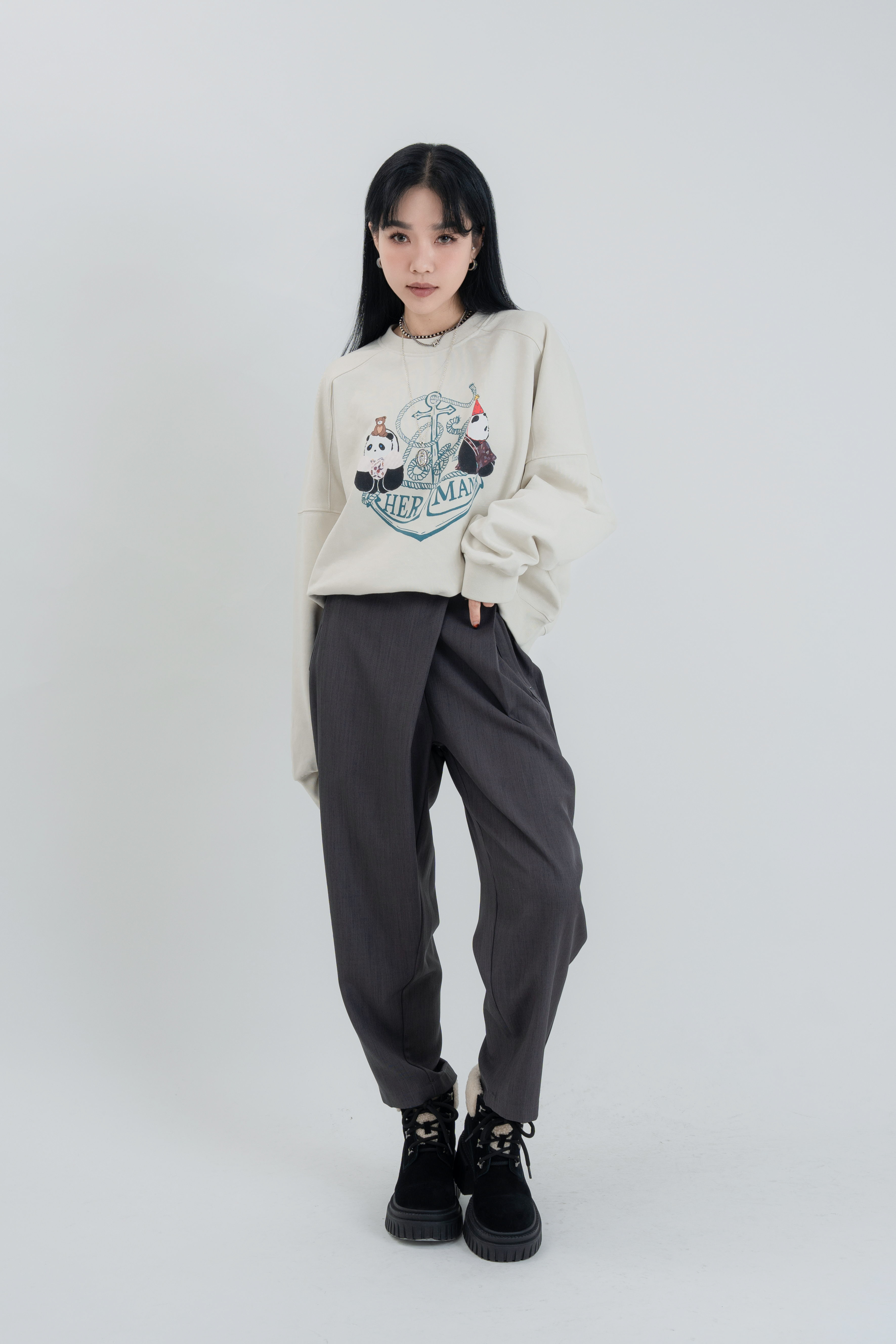 HERMANA自家熊貓船錨衛衣 （*現貨款式）