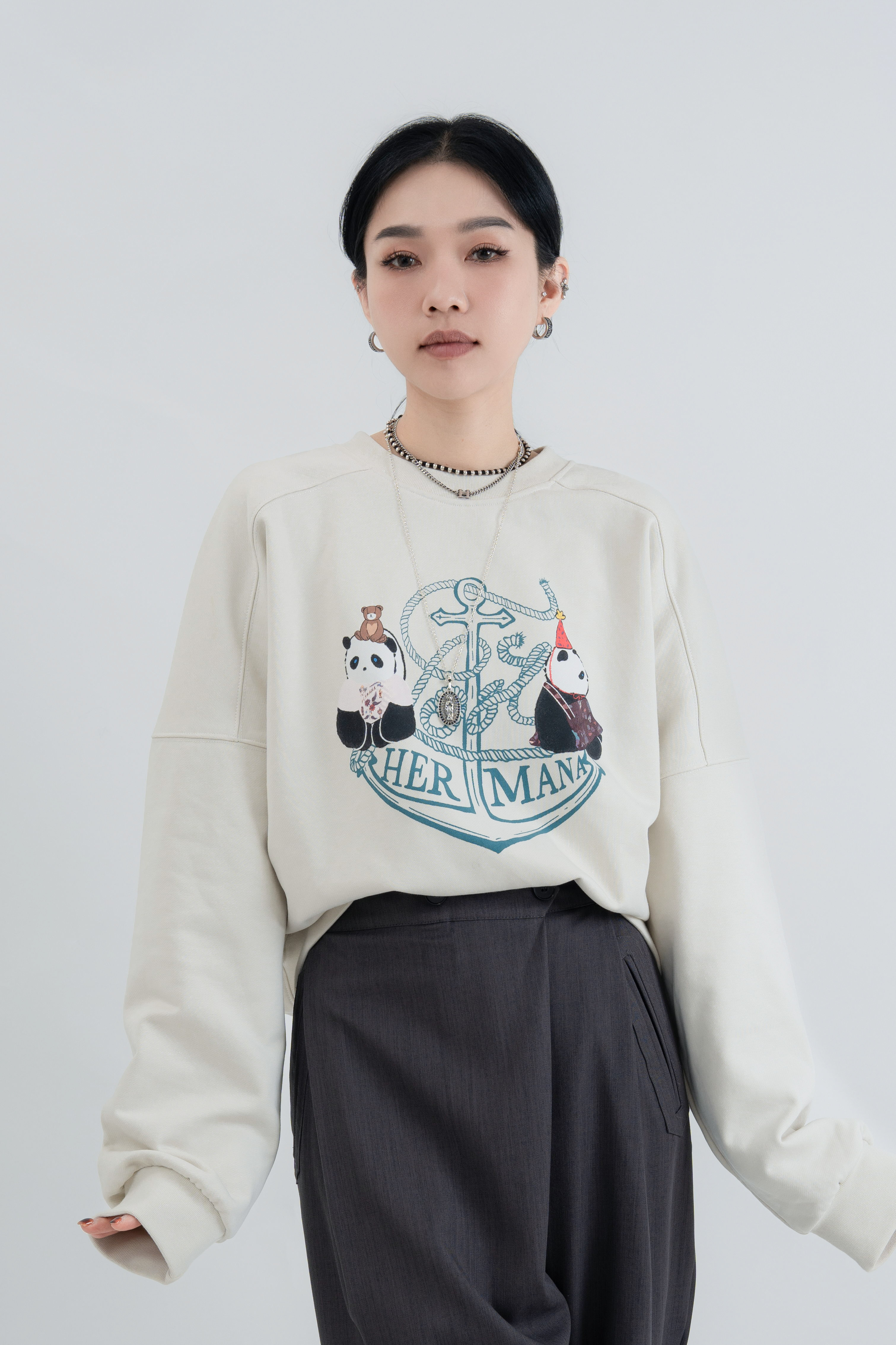 HERMANA自家熊貓船錨衛衣 （*現貨款式）