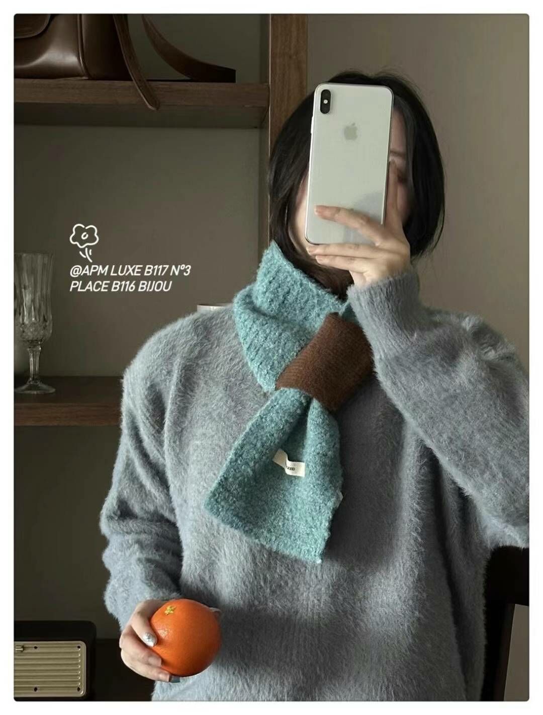 BN3263 軟綿綿插口款短圍巾