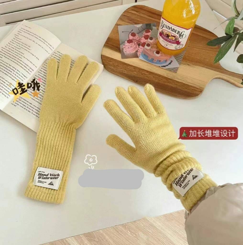 BN3264 加長堆堆感超大標籤手套