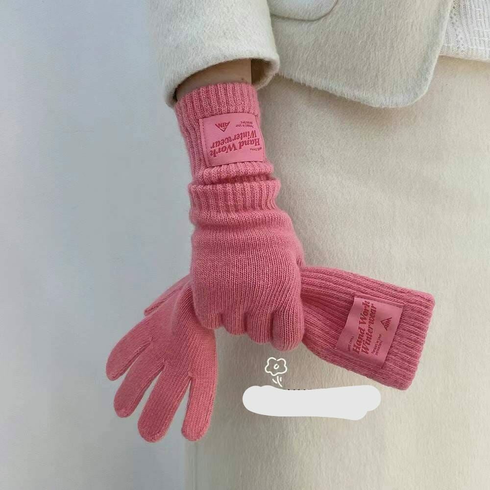 BN3264 加長堆堆感超大標籤手套