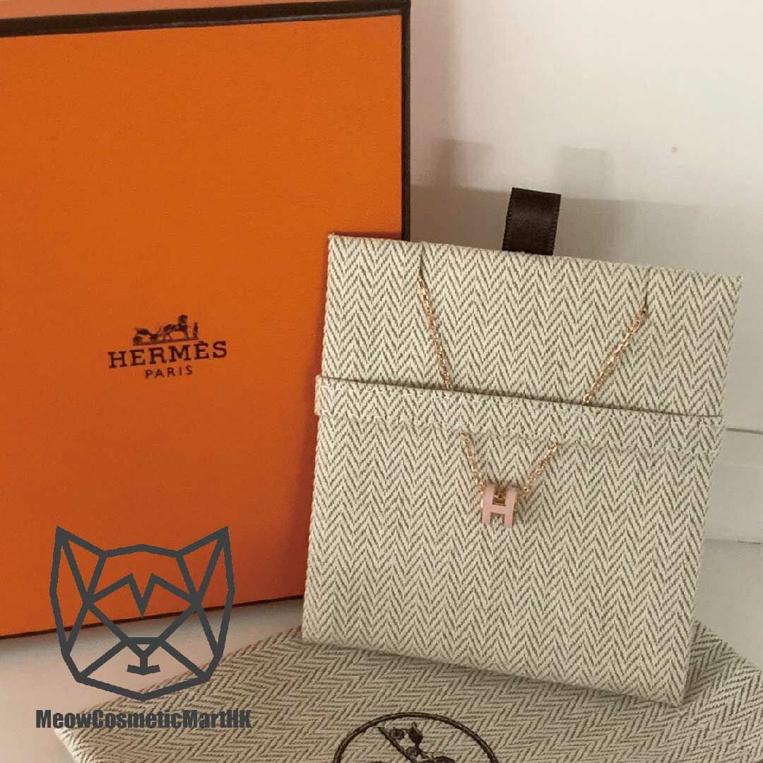 HERMES - Brand New Rose Gold Mini Pop H Necklace Full Set  (Pink with Rose Gold)