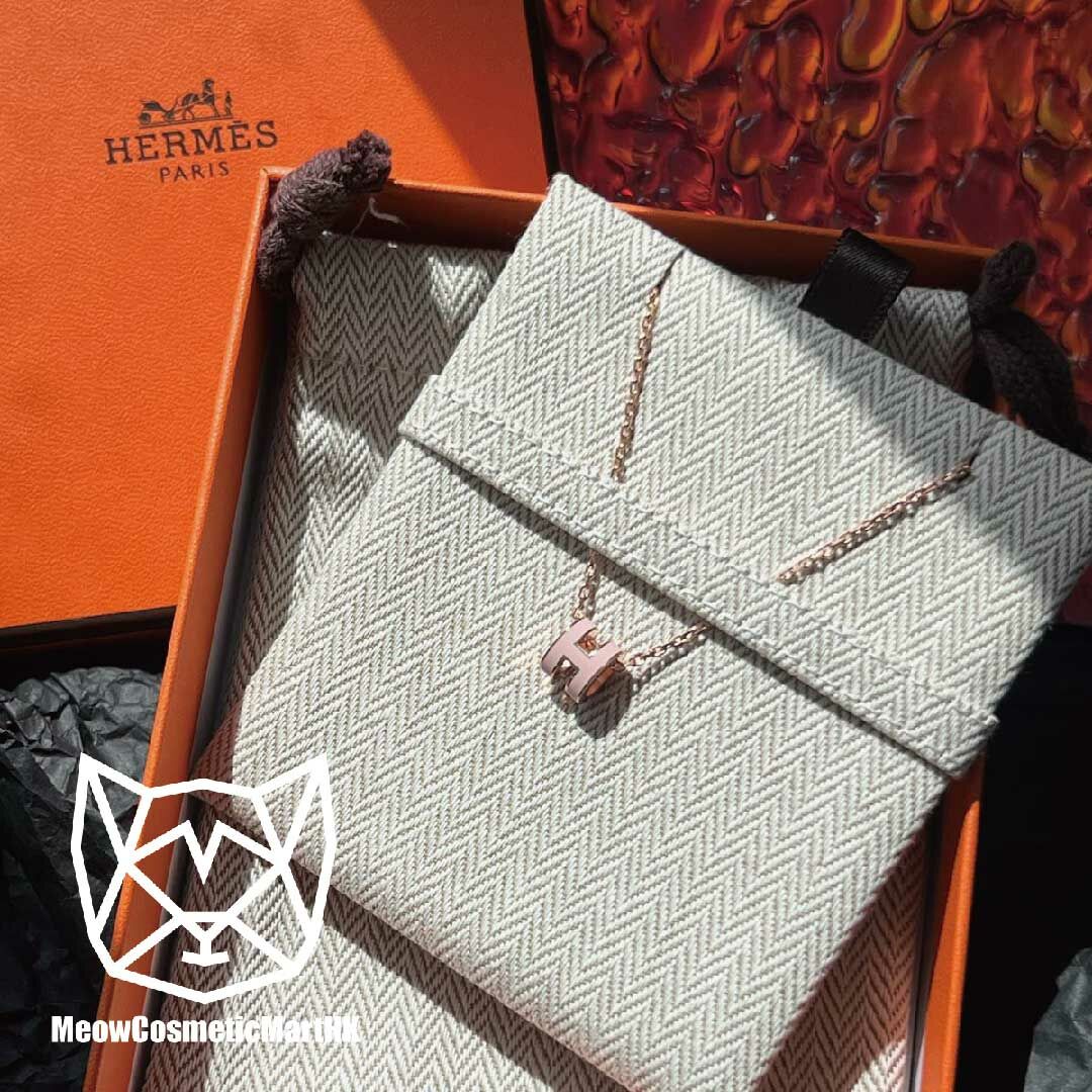 HERMES - Brand New Rose Gold Mini Pop H Necklace Full Set  (Pink with Rose Gold)