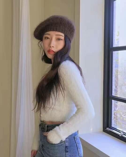 BN3277 羊毛扁身畫家冷帽