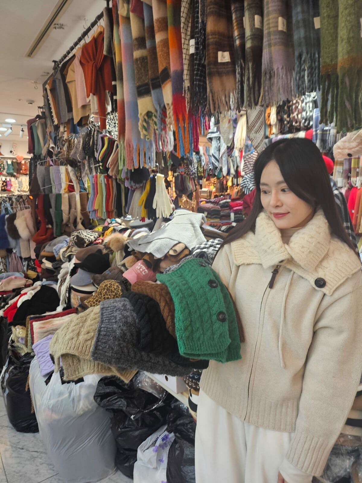 BN3215 大鈕扣麻花羊毛圍巾