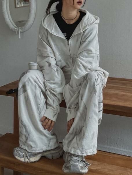 仿污可束腳鬆身褲 OWN-048P