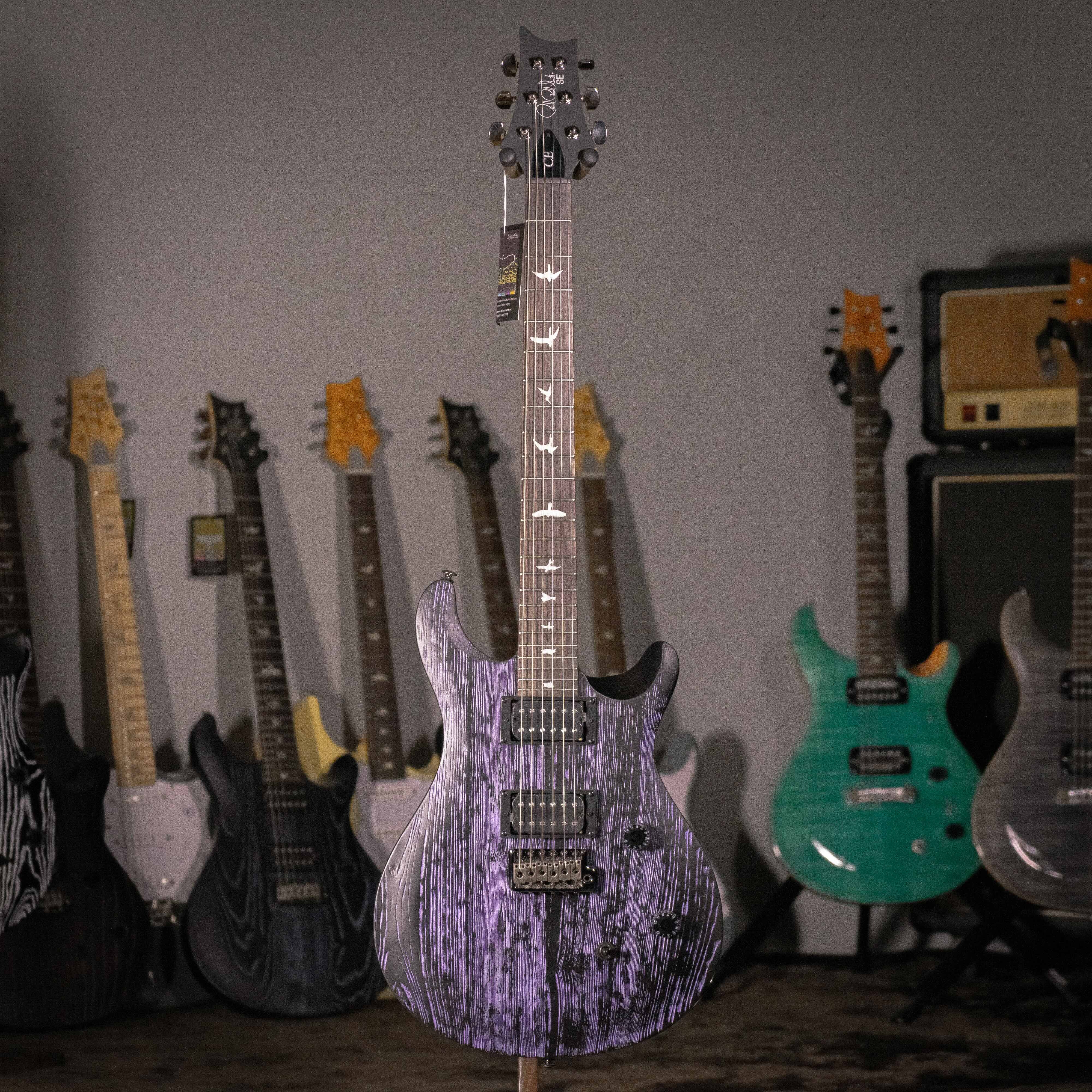 限定款 PRS SE SWAMP ASH CE 24 "SANDBLASTED" Purple 電吉他