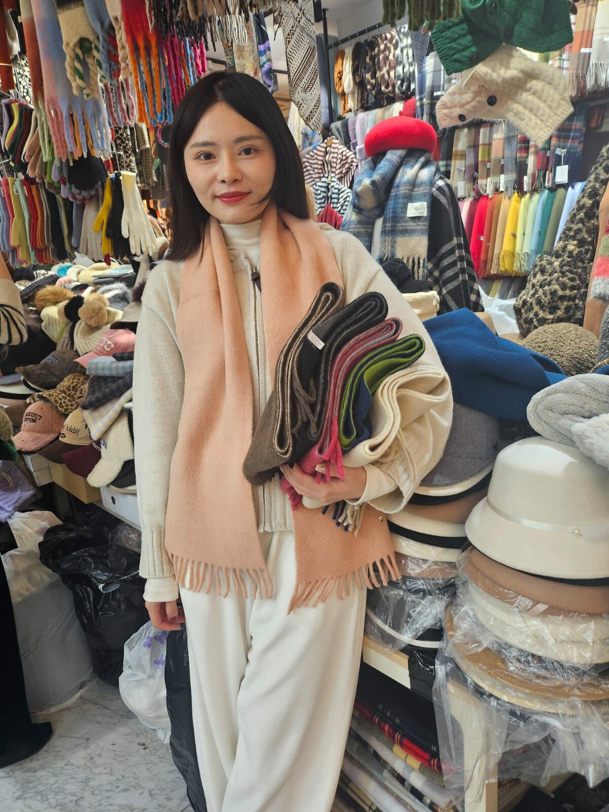 BN3284 雙面流蘇頸巾