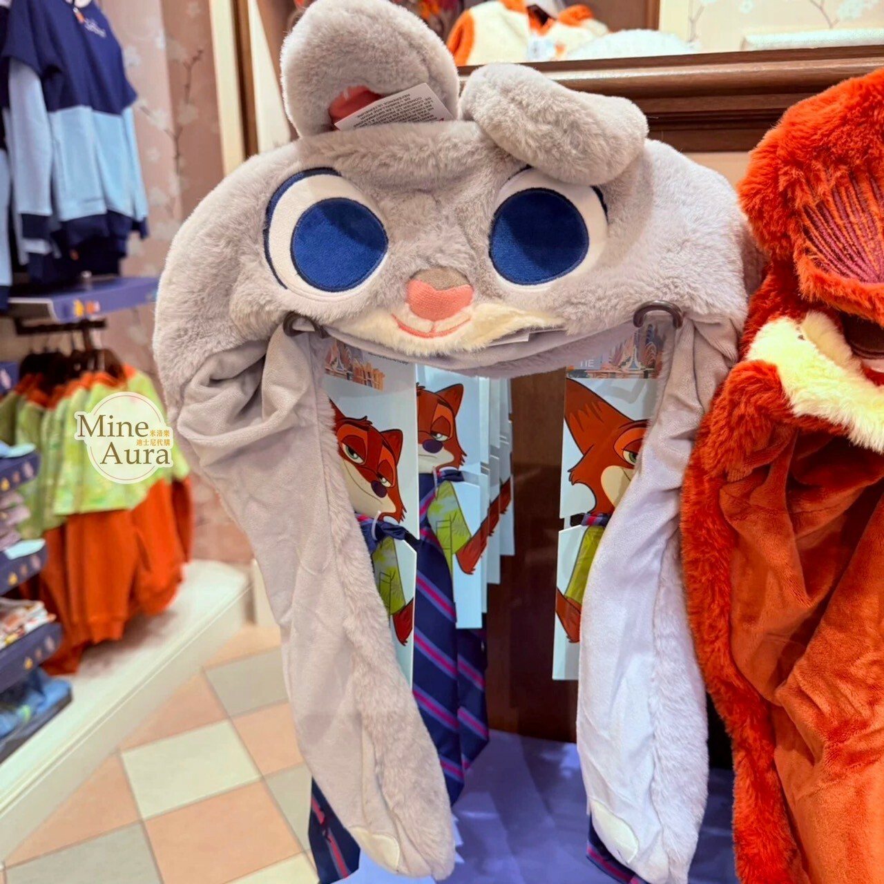 哈茱蒂 Judy 兔 絨毛大頭 造型 可動設計 頭套 保暖 帽子 動物方城市 Zootopia -上海迪士尼樂園