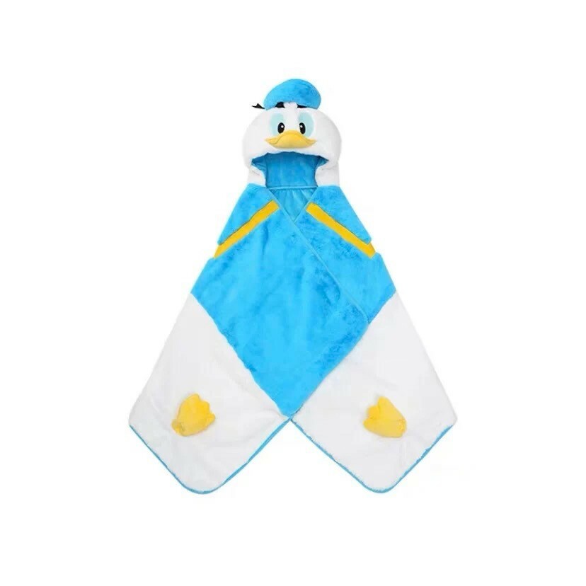 唐老鴨 Donald 連帽造型 披肩 毛毯 可摺疊收納 尾巴可動 -上海迪士尼樂園