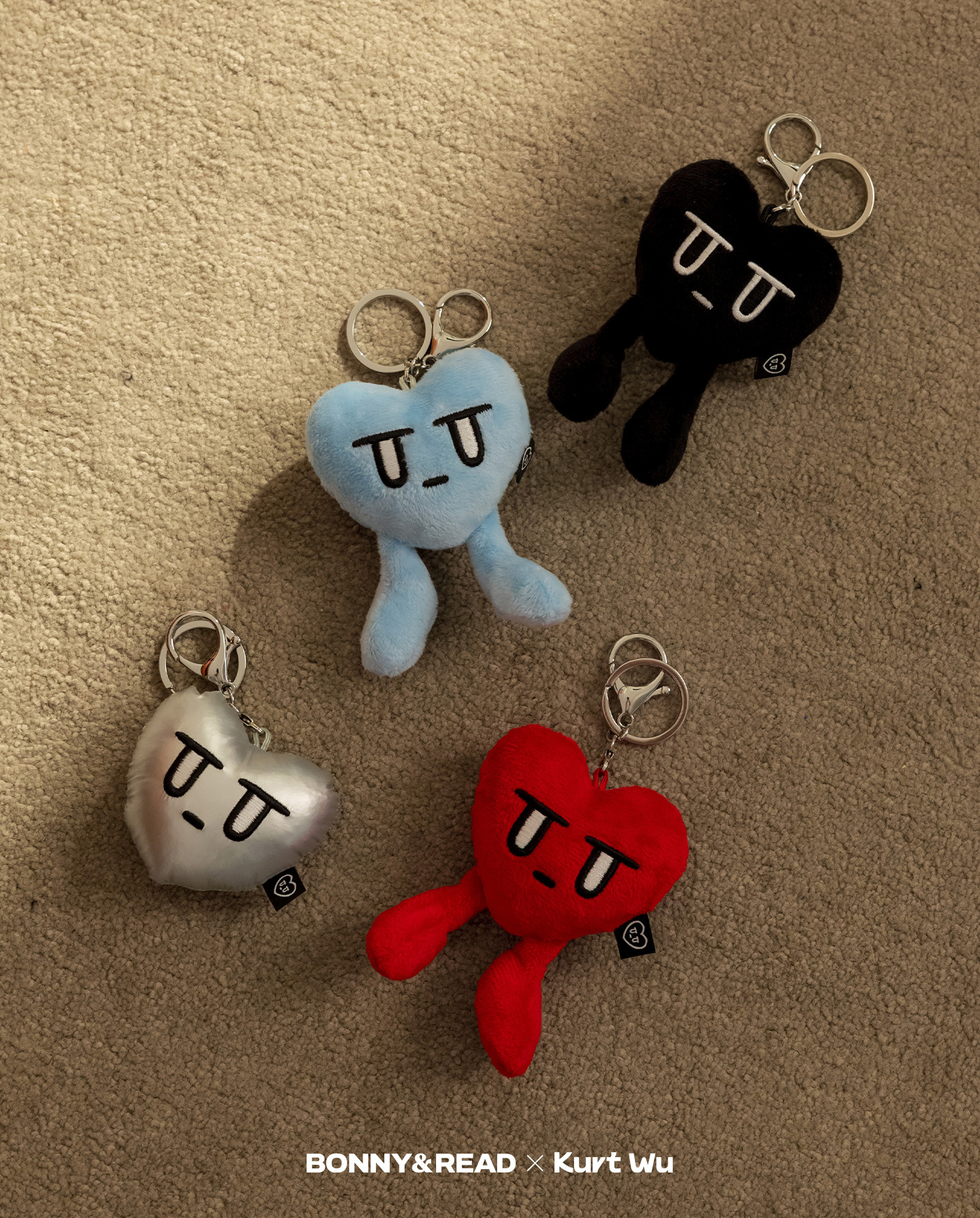 kurt聯名,kurt wu,吊飾,娃娃,娃娃吊飾,愛心吊飾,厭世愛心