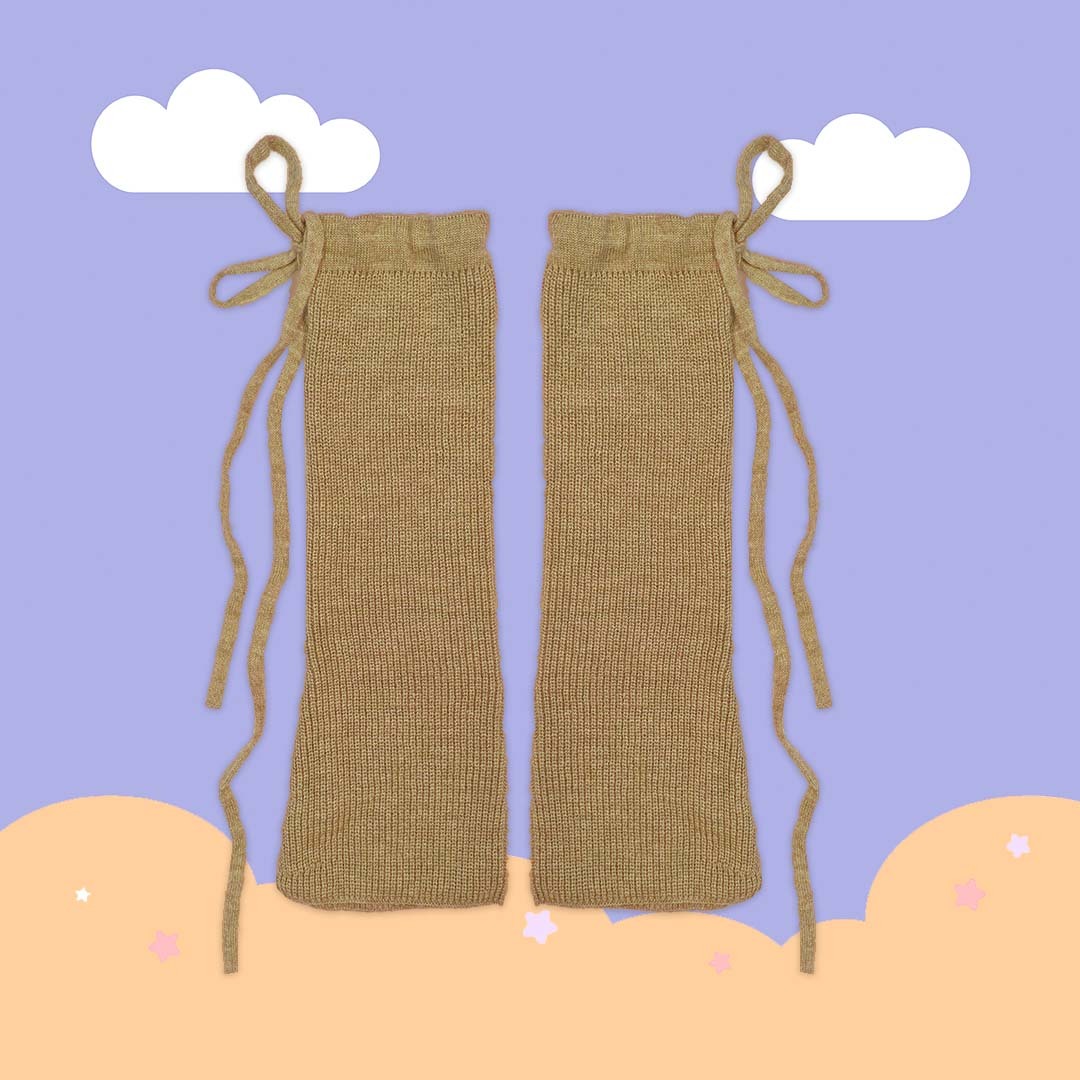 こ♡こ 蝴蝶結綁帶微喇叭襪套 - 45cm