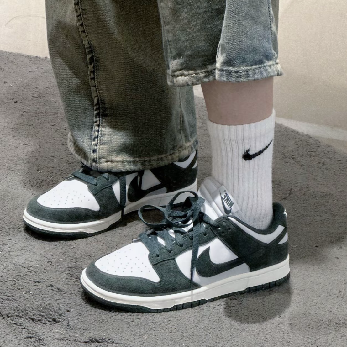 Nike Dunk Low Next Nature Viintage Green 墨綠 抹茶 深綠 麂皮 低筒休閒鞋