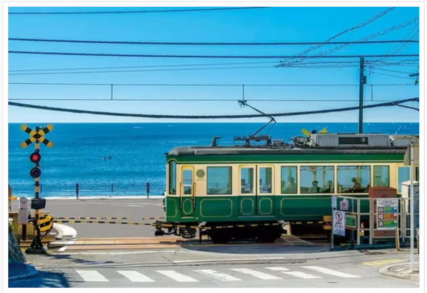 江之電和鐵路道口-神奈川