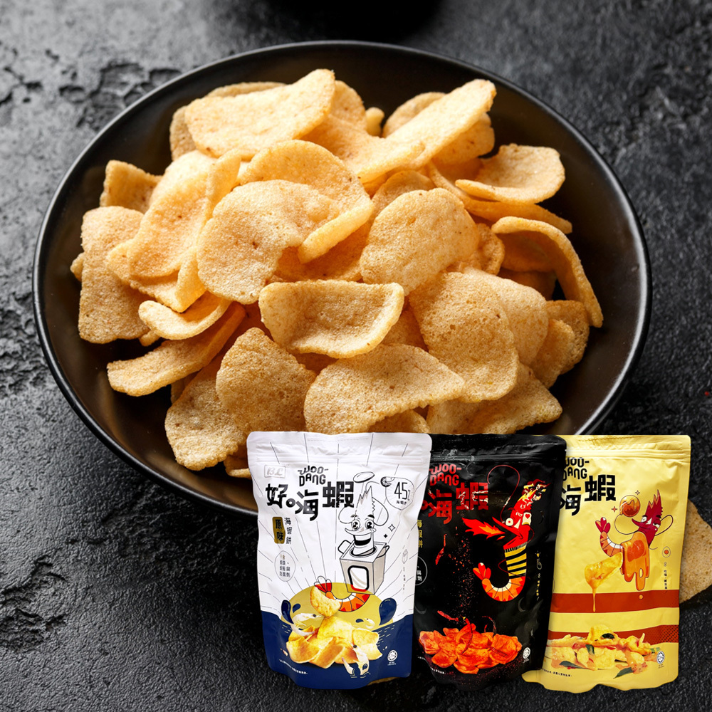 馬來西亞 好嗨蝦 海蝦餅 80g 原味 / 鹹蛋黃 / 辣味