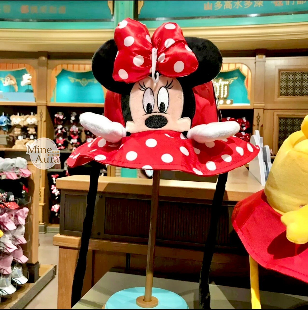 (限時特價) 米妮 Minnie 手手可動設計 造型帽 漁夫帽 帽子 -上海迪士尼樂園