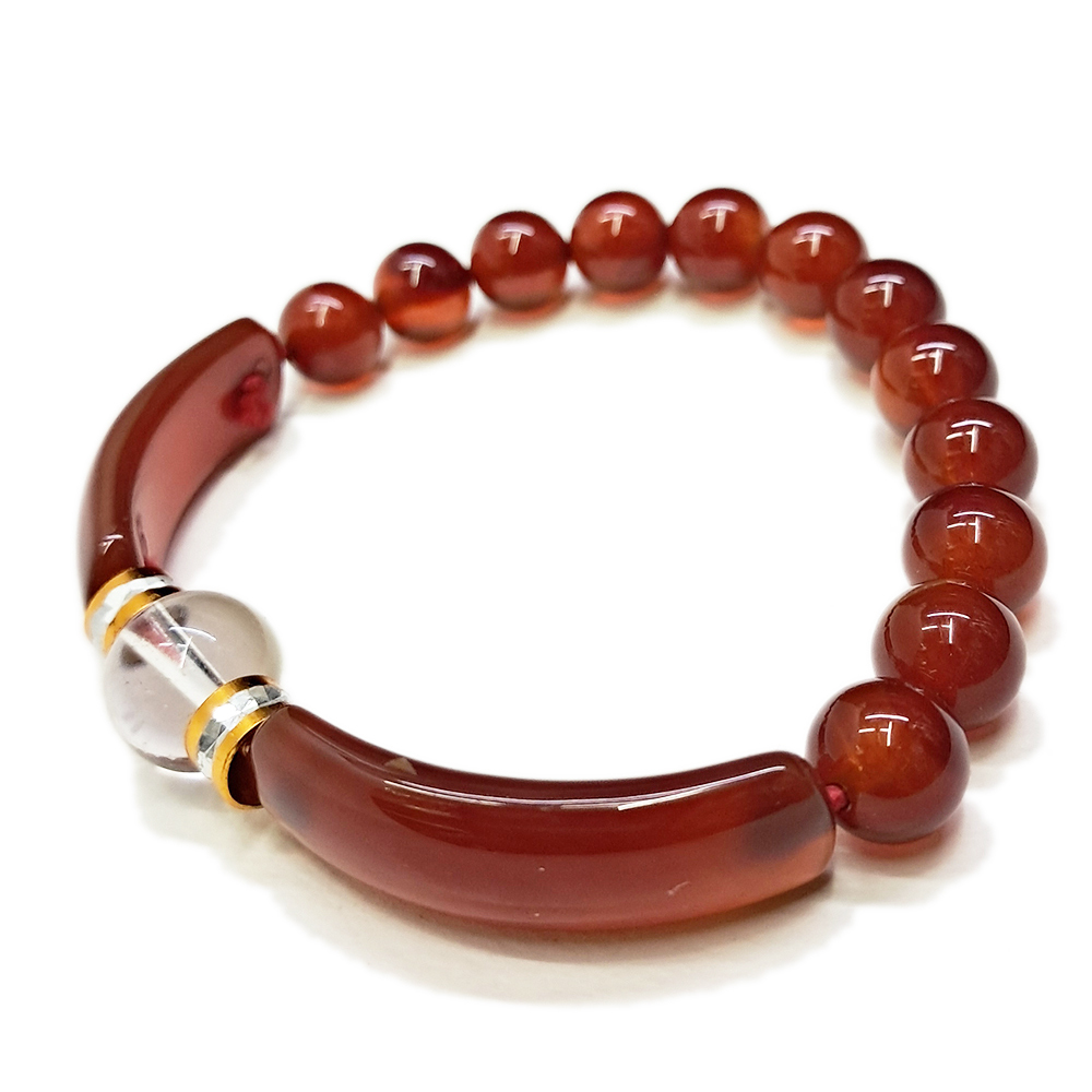 紅玉髓彎形手珠8mm【十方】131355