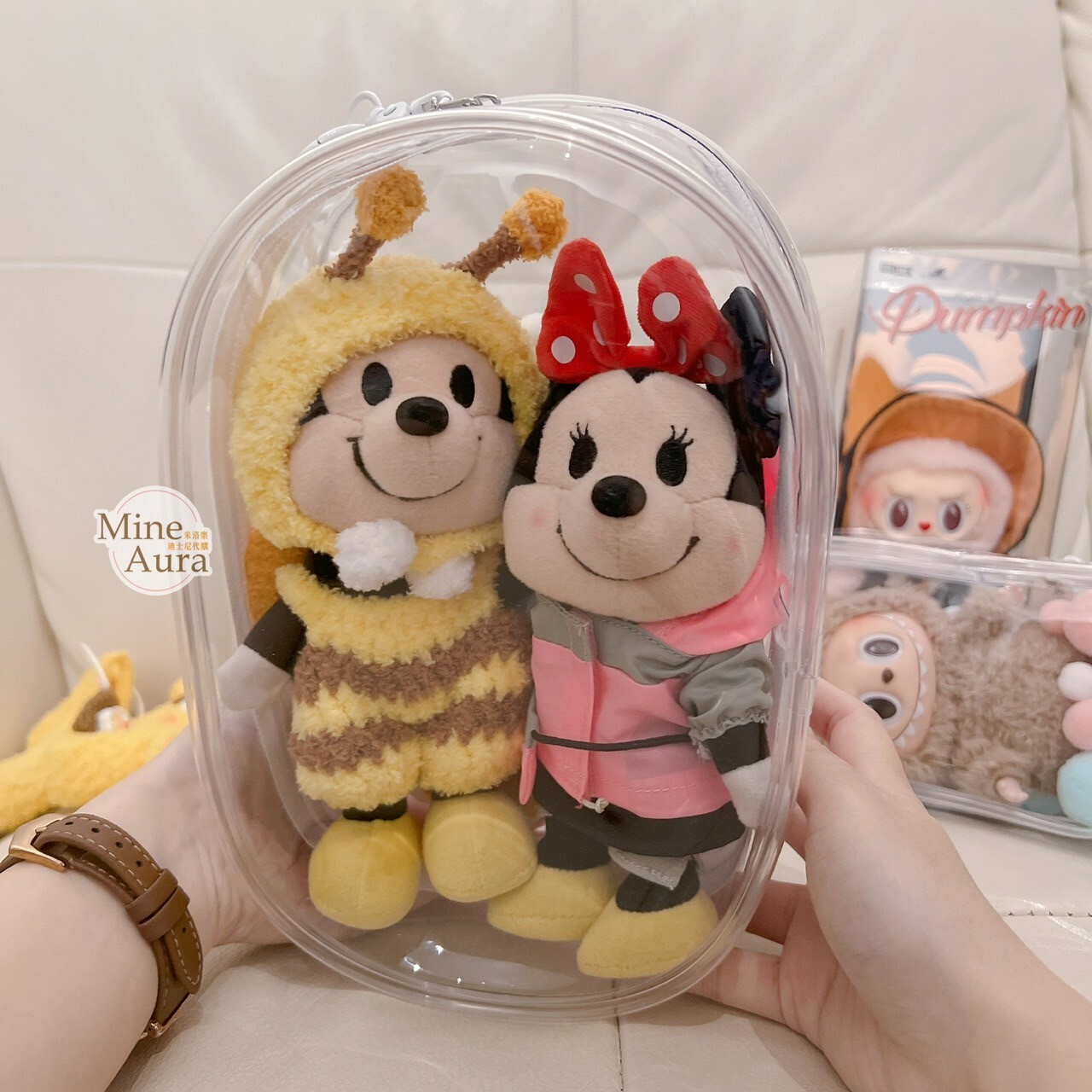 (現貨) 溜娃專用 高清 加厚 雙扣設計 透明拉鍊 大容量 大圓包 收納包 吊飾 (無附吊飾/適用 nuiMOs 拉布布 LABUBU)