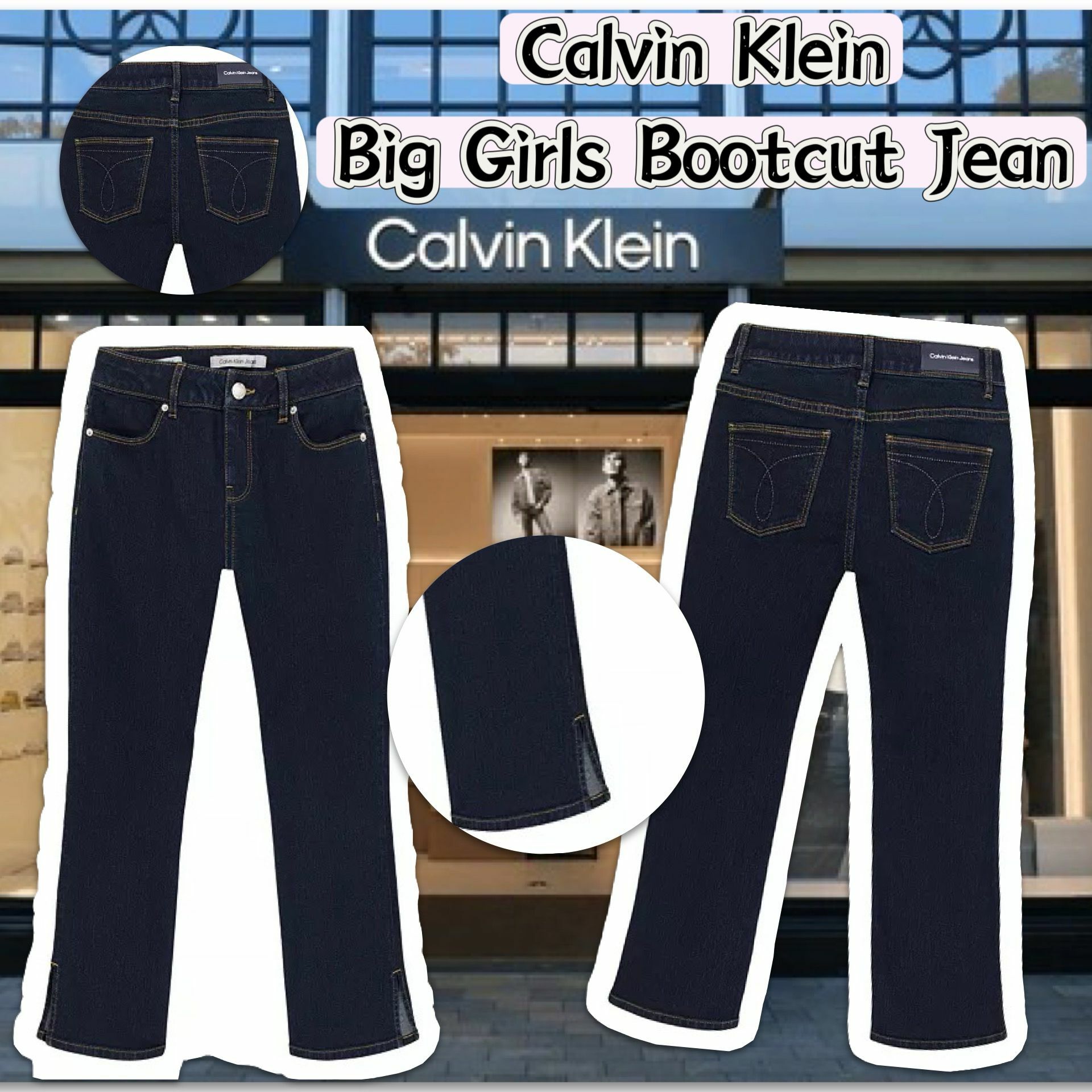 【預購】Calvin Klein G112036 女童牛仔褲