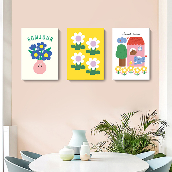 可愛韓風動物森無框掛畫