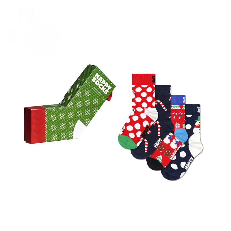 Happy Socks - 兒童襪4件套聖誕禮盒裝