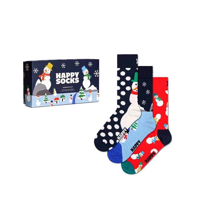 Happy Socks - 成人襪3件套 雪人禮盒裝(36-40)