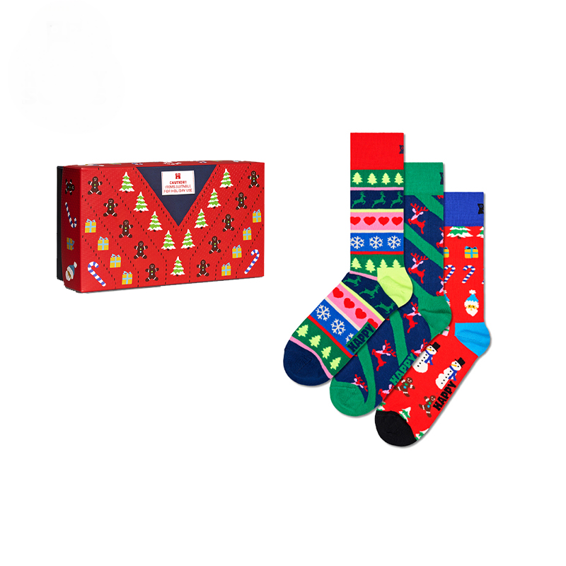 Happy Socks - 成人襪3件套 聖誕禮盒裝(36-40)