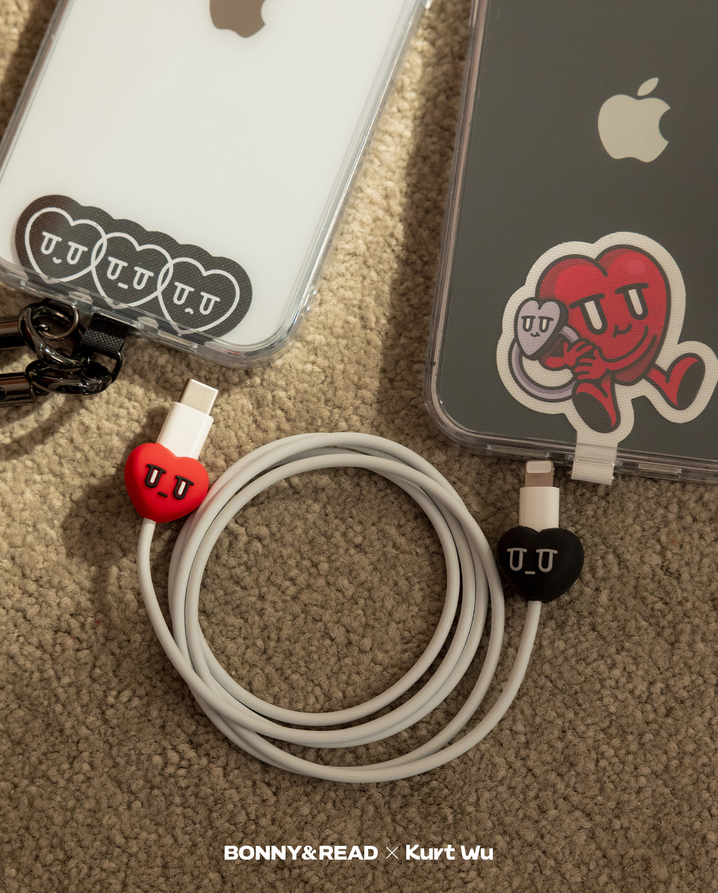 飾品,kurt聯名,kurt wu,愛心,手機墊片