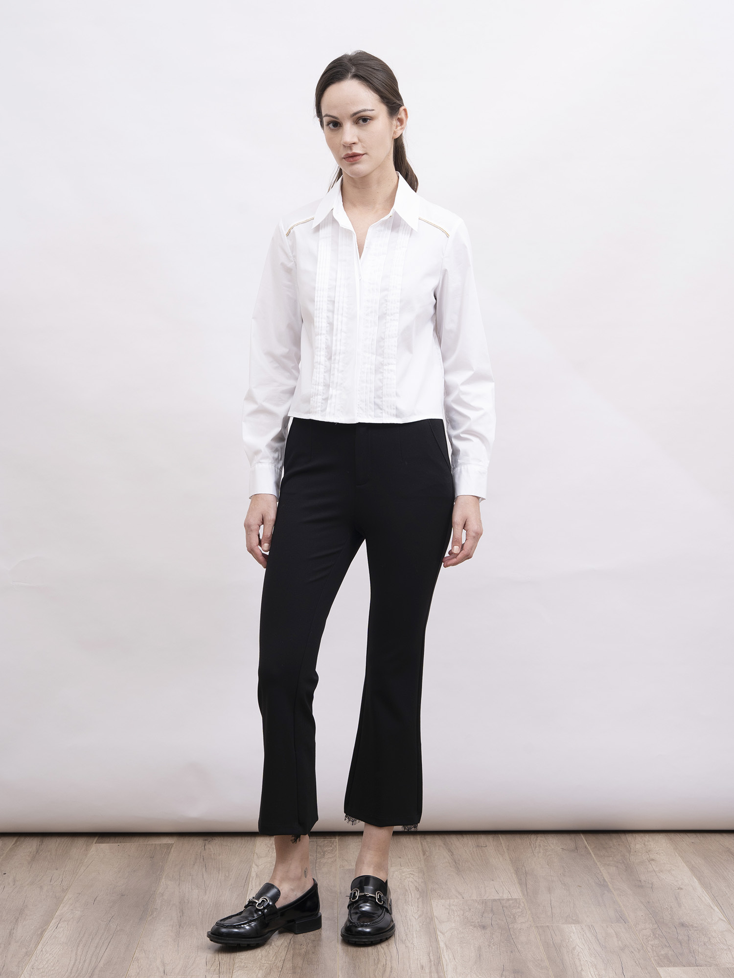 mi-tu 壓褶長袖恤衫