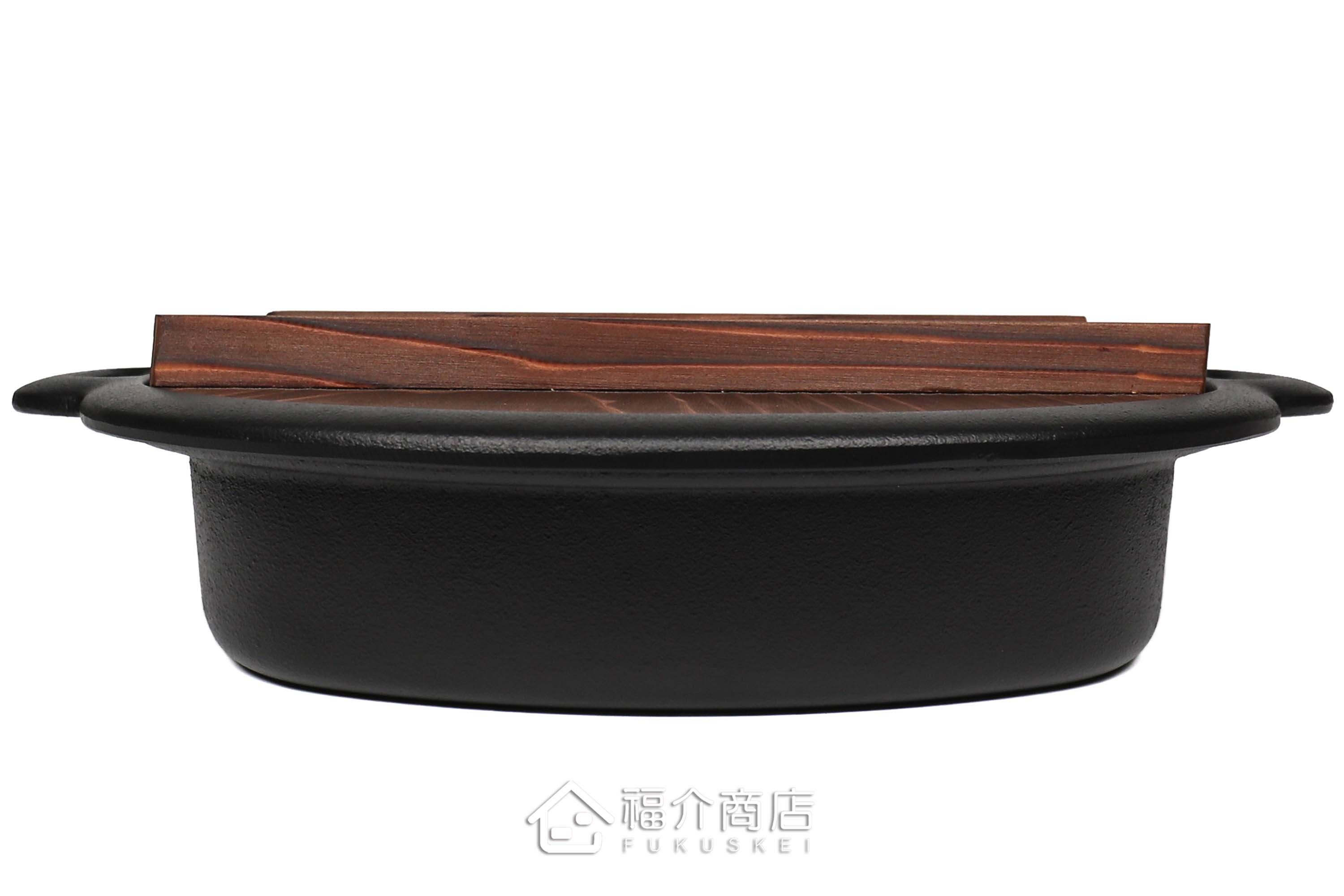 兼用煮壽喜燒或煎餃子的24cm黑色鑄鐵鍋