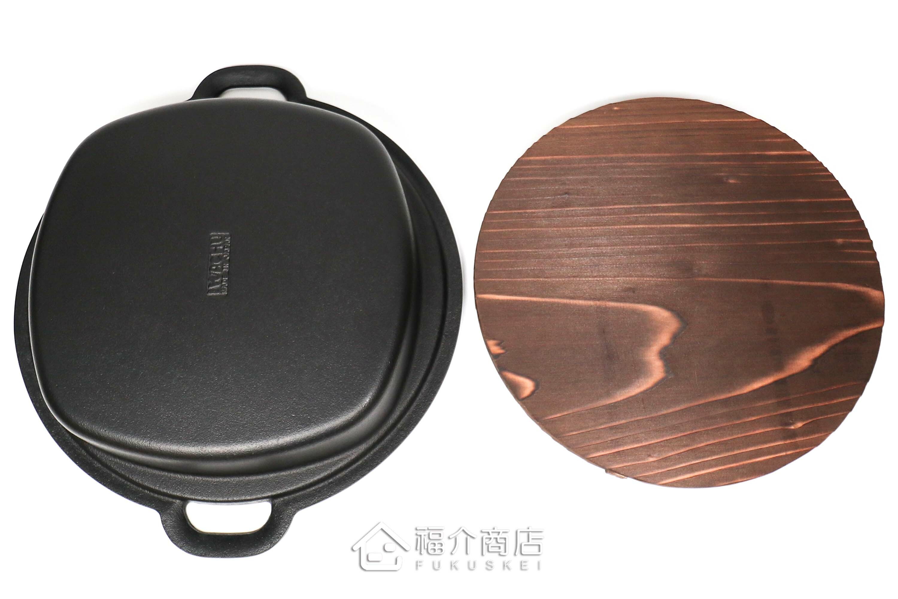 兼用煮壽喜燒或煎餃子的24cm黑色鑄鐵鍋