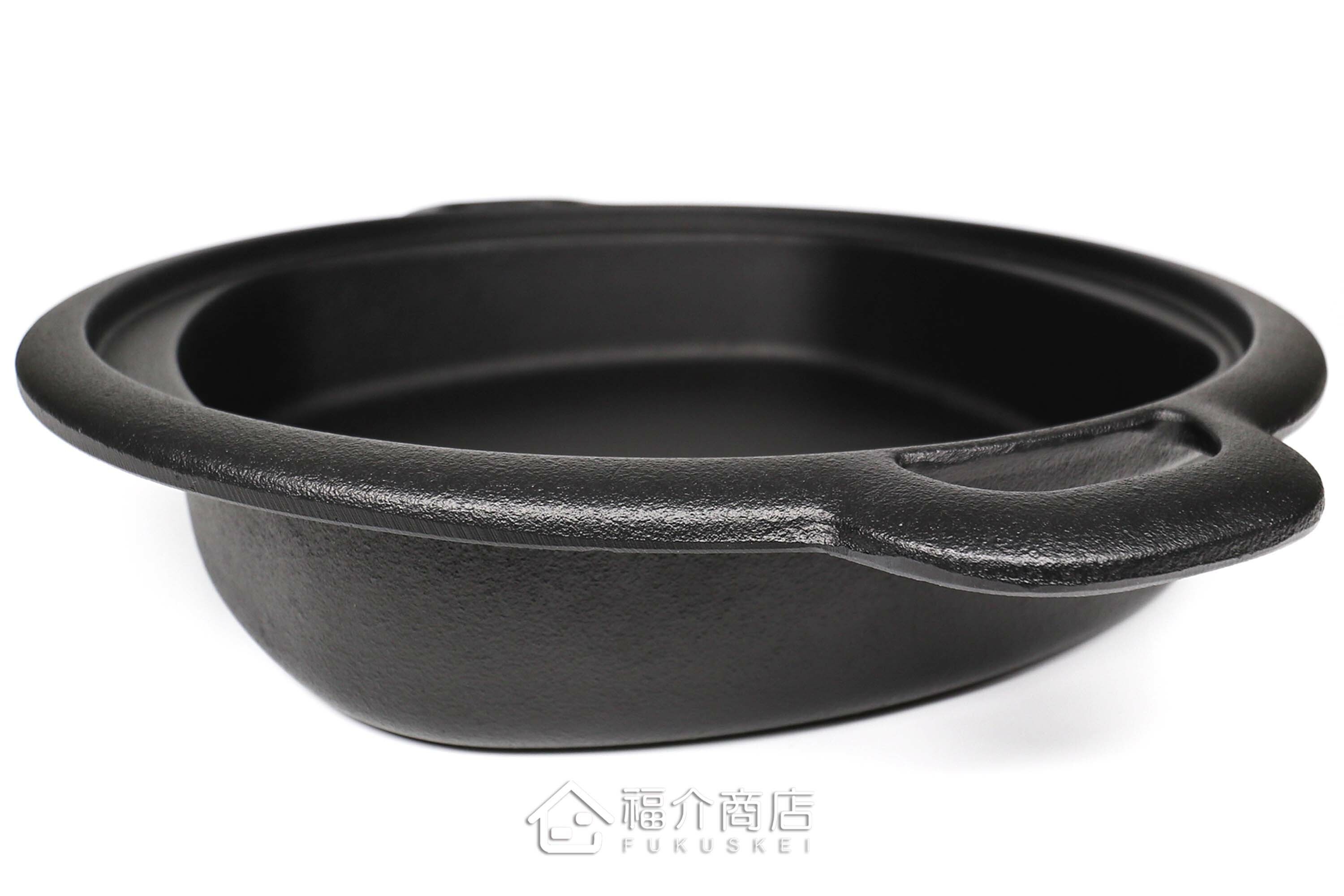 兼用煮壽喜燒或煎餃子的24cm黑色鑄鐵鍋