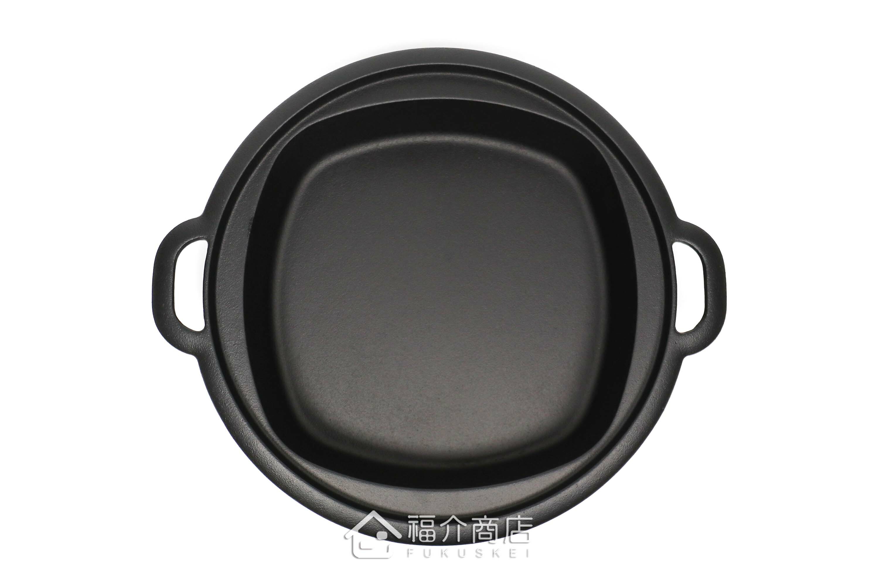 兼用煮壽喜燒或煎餃子的24cm黑色鑄鐵鍋
