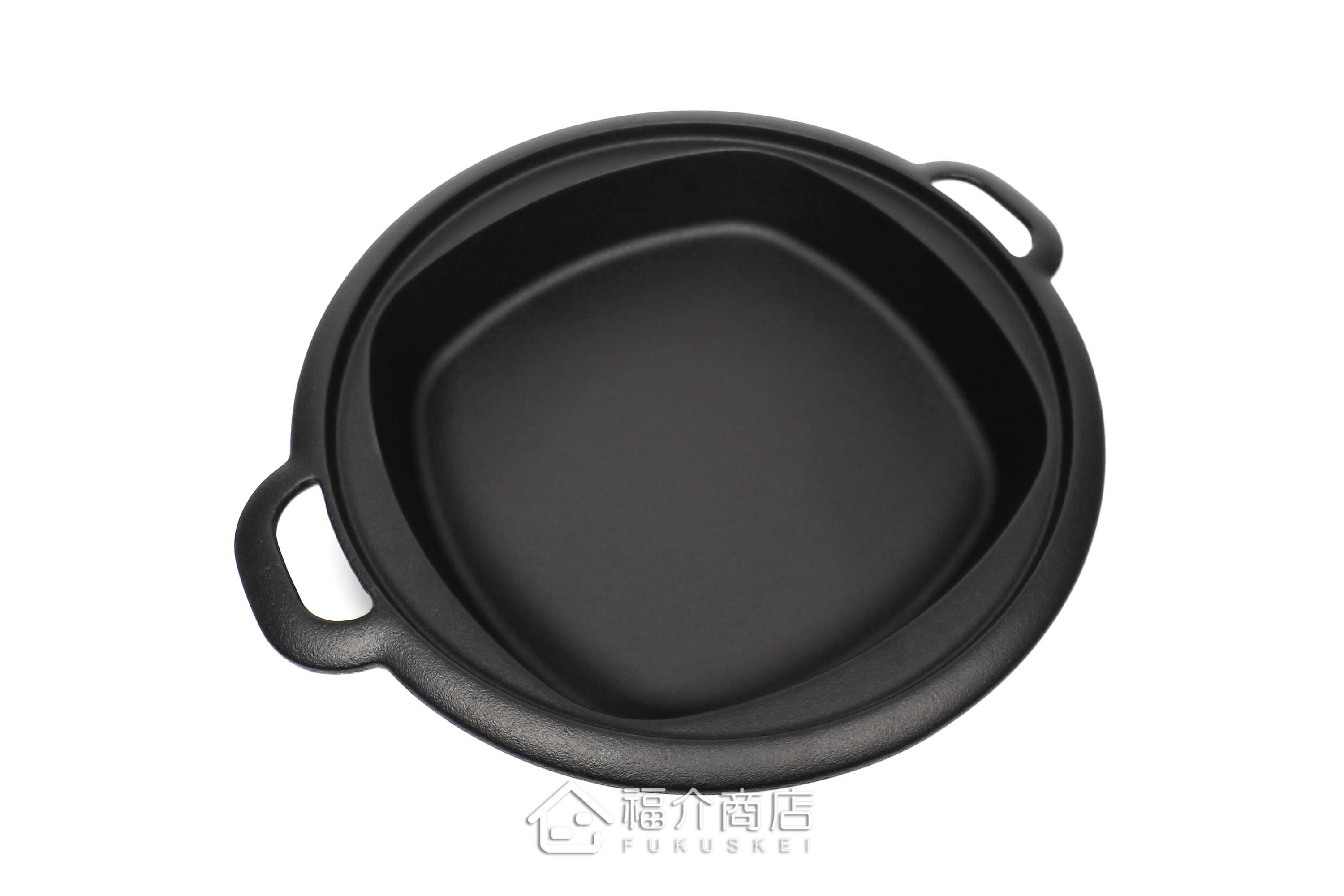 兼用煮壽喜燒或煎餃子的24cm黑色鑄鐵鍋